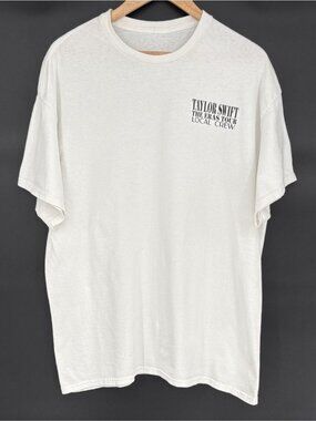 Taylor Swift The Eras Tour Local Crew White T-Shirt Unisex XL Swifty Concert Tee